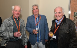 Dr Robb Robinson (centre) with his guest Peter Chapman (left), and Cataloguing volunteer Ian Stanley (right)